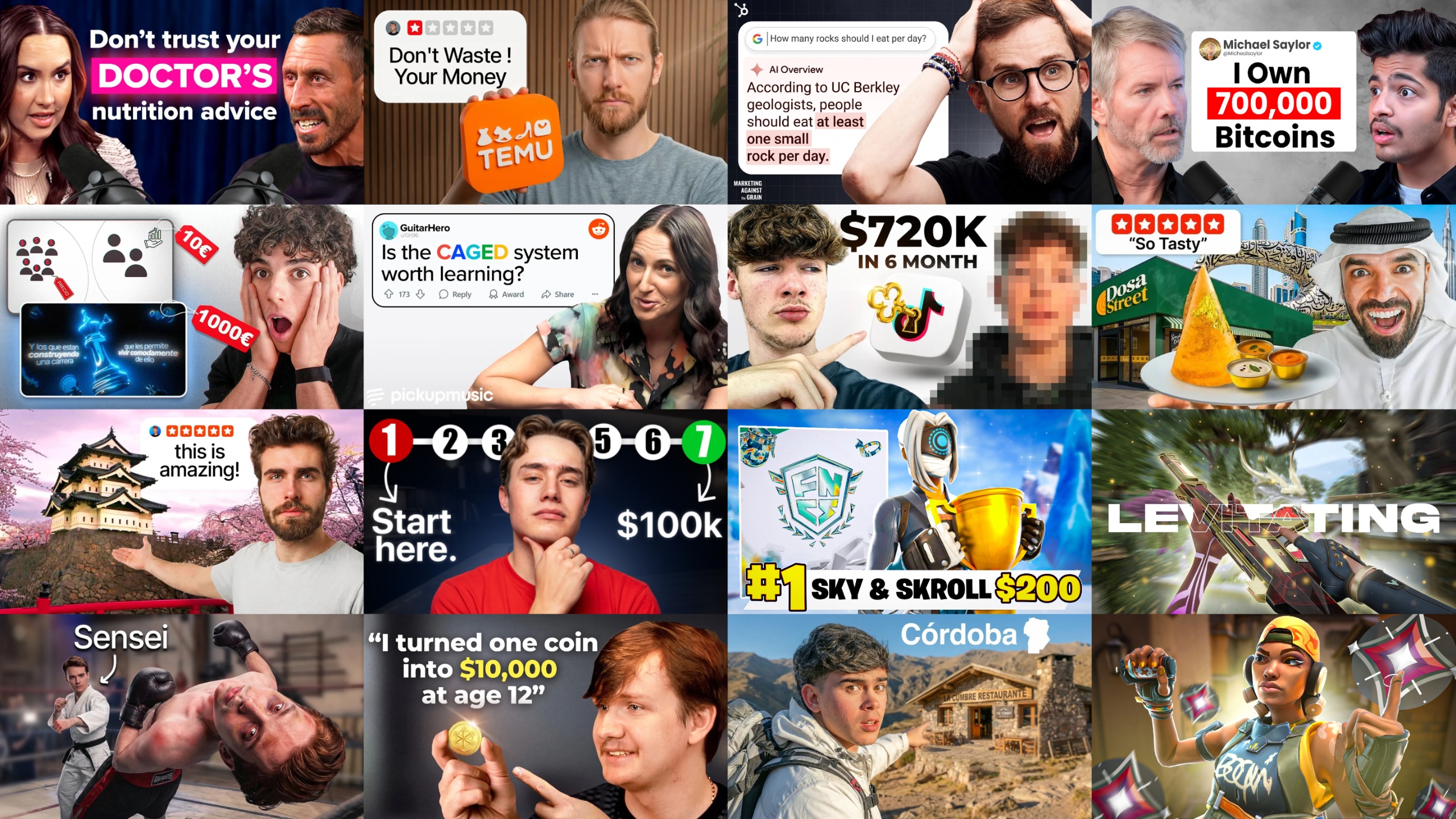 YouTube pricing thumbnail collage